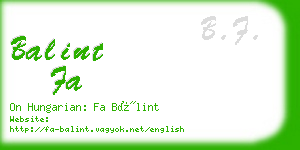 balint fa business card